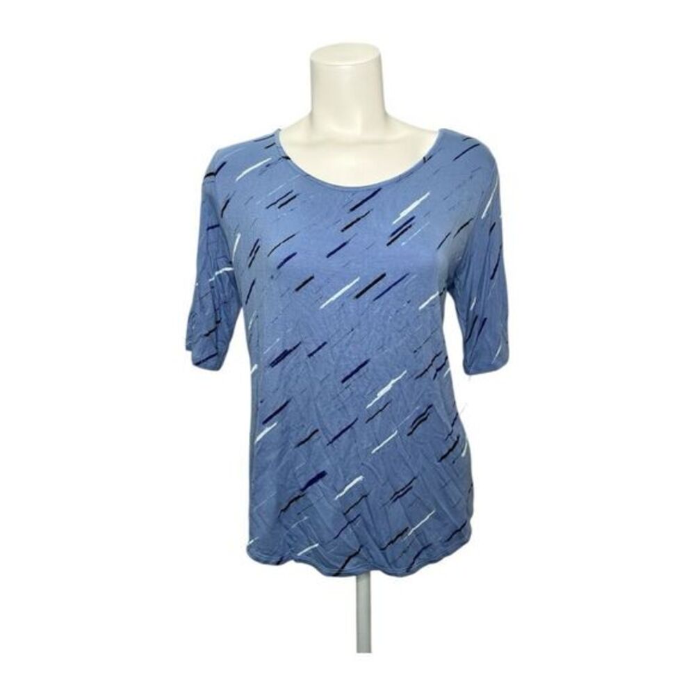 Apt 9 Blue Elbow Super Soft T Shirt‎ Sz PM Petite Medium NEW